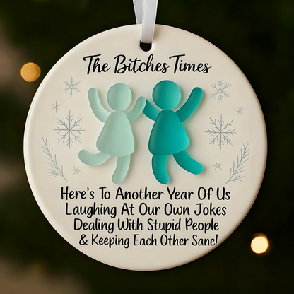 ⏳LAST DAY SALE 70% OFF!⏰Funny Friendship Sea Glass Keepsake Ornament✨ Shaped by Nature & Crafted by Hand