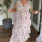 💜Spring Hot Sale 50% OFF!!🌿🌸Women's Floral V-Neck Tiered Ruffle Dress