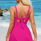 🎁2026 Hot Sale 60% OFF🌟Womens Deep V Tummy Control Scalloped Modest Tie Knot One Piece Swimsuit