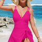 🎁2026 Hot Sale 60% OFF🌟Womens Deep V Tummy Control Scalloped Modest Tie Knot One Piece Swimsuit