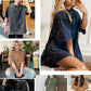 ⏳LAST DAY SALE 50% OFF💕Unisex Loose Vintage Solid Color Short Sleeve Top