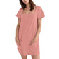 🎁Limited time 50% OFF⏳Women's Casual Square Neck Pocket Short Sleeve Dress with Pockets