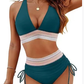🎁Buy 2 Get 10% Off🎁💃High Waisted Tummy Control Color Block Bikini Set