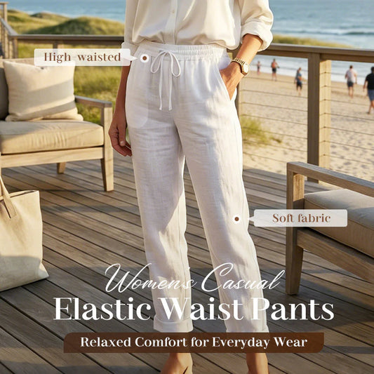 ⏰FLASH DEAL ￡12.99🌺Linen Elastic Waist Casual Pants✨Lounge to Street