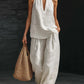 🏆Flash Sale⚡5K+ SOLD! Almost Gone💥Women's Halter Top & Wide-Leg Pants Set – Effortless Style for Beach & Brunch 👗☀️