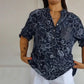 🥳2026 HOT SALE🥳💞50K+ SOLD!👵🌸 50% OFF! V-Neck Button-Down Printed Blouse🕊️✨