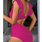 ⛱️Last Day 49% OFF👗Flattering Ruched Backless One-Piece Swimsuit with Elegant Ruffle Sleeves – Tummy Control & Confidence