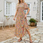 ⏳Limited-time 50% discount!!💞👗 Women's 2026 Summer Casual Floral Print Short Flutter Sleeve Crew Neck Smocked High Waist Flowy Maxi Dress