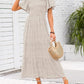 ⏳Limited-time 50% discount!!💞👗 Women's 2026 Summer Casual Floral Print Short Flutter Sleeve Crew Neck Smocked High Waist Flowy Maxi Dress