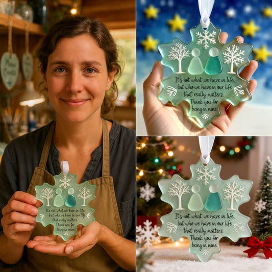 🌊Snowflake-Shaped Sea Glass Friendship Decor❄✨ Shaped by Nature & Crafted by Hand!