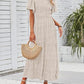 ⏳Limited-time 50% discount!!💞👗 Women's 2026 Summer Casual Floral Print Short Flutter Sleeve Crew Neck Smocked High Waist Flowy Maxi Dress