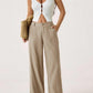 🥳2026 HOT SALE 50% OFF! 🥳💞50K+ SOLD!🌸Women's Cotton Linen Palazzo Pants Summer Flowy Wide Straight Leg Beach Trousers With Pocket Casual Solid Color Soft Elastic High Waist Lounge Pants