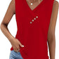 ✨Last Day Special Price £10.99!!💥2026 Women’s Button Down V Neck Loose Fit Tank Top