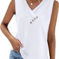✨Last Day Special Price £10.99!!💥2026 Women’s Button Down V Neck Loose Fit Tank Top