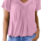 ⏰LIMITED HOT SALE JUST ￡10.99!!💥Women's Casual Pleated V-Neck Short-Sleeve Top