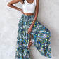 ⏳Limited-time 50% OFF⏰Casual Floral Print Shirred Wide Leg Skirt Pants