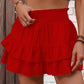 ⏳Time-Limited Special 60% Off⏰Solid Color Stretch Waist Layered Short Skirt