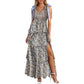 💜Spring Hot Sale 50% OFF!!🌿🌸Women's Floral V-Neck Tiered Ruffle Dress