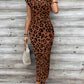 🥳2026 HOT SALE 50% OFF! 🥳💞50K+ SOLD!🌸Women's Knot Bodycon Dress – Leopard print, tummy-flattering knot. Comfy & chic for parties or date nights. Feel gorgeous. ✨🌹