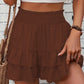 ⏳Time-Limited Special 60% Off⏰Solid Color Stretch Waist Layered Short Skirt