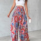⏳Limited-time 50% OFF⏰Casual Floral Print Shirred Wide Leg Skirt Pants