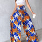 ⏳Limited-time 50% OFF⏰Casual Floral Print Shirred Wide Leg Skirt Pants