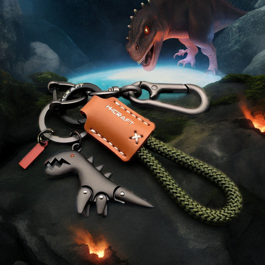 🦖Buy 1 Get 1 Free🎁Aluminum Alloy Dinosaur Charm Paired with a Hand-woven Bracelet