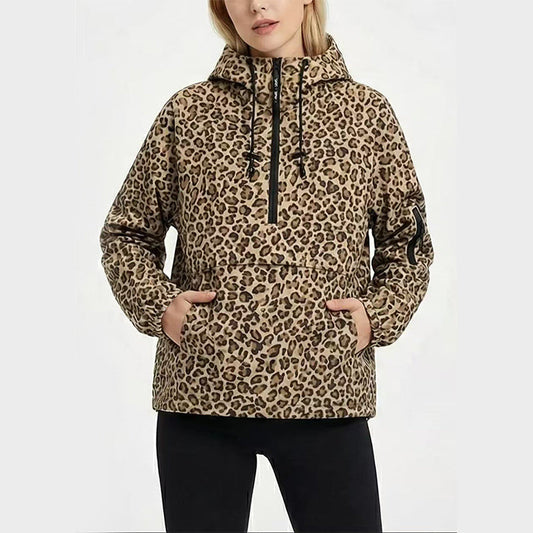 🏆2026 New Year Sale-49% OFF🔥Leopard Print Hooded Pullover with Kangaroo Pocket