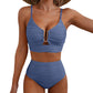 🏆Last Day Special Price ￡13.99!!🌞2 Piece Bikini Set U-Wire Cutout Swimsuit🌊👙