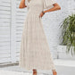 ⏳Limited-time 50% discount!!💞👗 Women's 2026 Summer Casual Floral Print Short Flutter Sleeve Crew Neck Smocked High Waist Flowy Maxi Dress