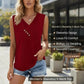 ✨Last Day Special Price £10.99!!💥2026 Women’s Button Down V Neck Loose Fit Tank Top