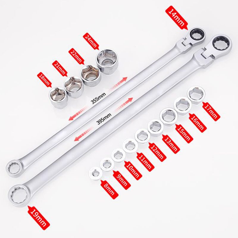 15pcs Adjustable Ratchet Wrench Kit-7