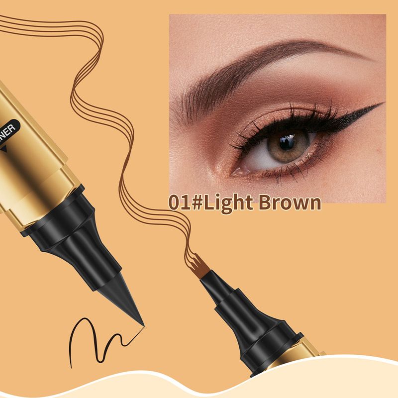 2-in-1 Waterproof Magic 4-fork Eyebrow Pen & Eyeliner-13