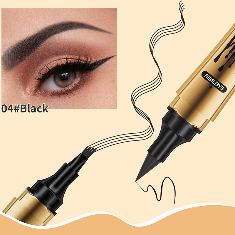 2-in-1 Waterproof Magic 4-fork Eyebrow Pen & Eyeliner-1