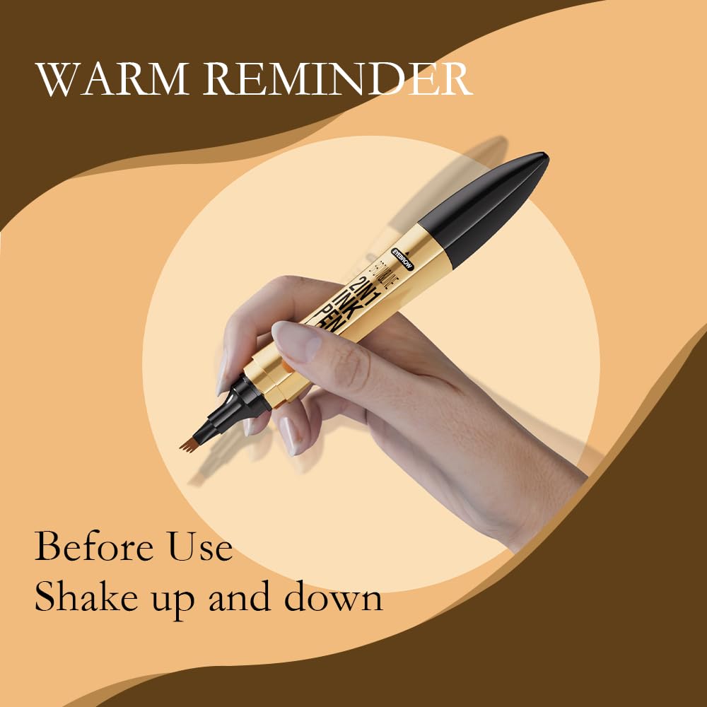 2-in-1 Waterproof Magic 4-fork Eyebrow Pen & Eyeliner-2