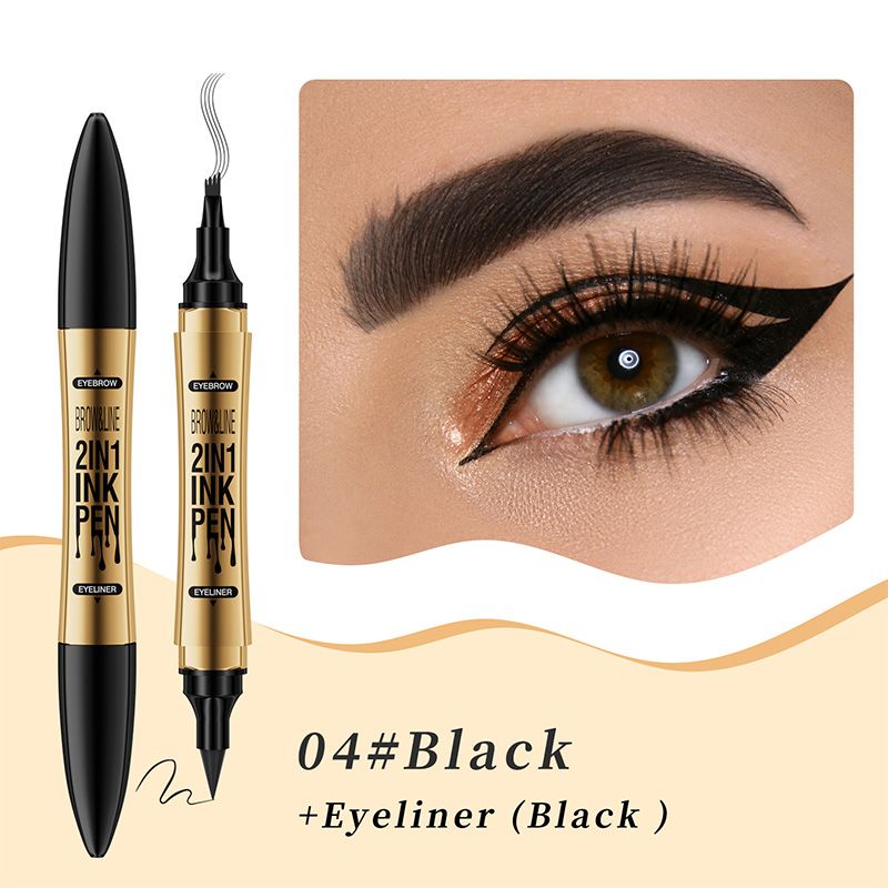 2-in-1 Waterproof Magic 4-fork Eyebrow Pen & Eyeliner-6