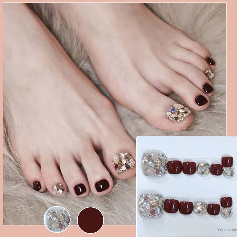 14 Sheets Square Press on Toenails-5
