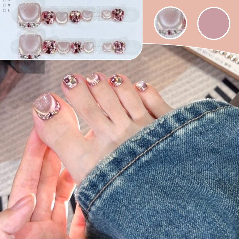 14 Sheets Square Press on Toenails-6