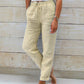⏰FLASH DEAL ￡12.99🌺Linen Elastic Waist Casual Pants✨Lounge to Street