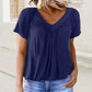 ⏰LIMITED HOT SALE JUST ￡10.99!!💥Women's Casual Pleated V-Neck Short-Sleeve Top
