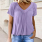 ⏰LIMITED HOT SALE JUST ￡10.99!!💥Women's Casual Pleated V-Neck Short-Sleeve Top