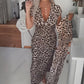 💞New arrival 60% OFF for a Limited Time!!👗🔥Women's V-Neck Leopard Print Dress With Free Necklace