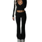 🎁Buy 2 Get 10% Off🎁Women's 2-Piece Long Sleeve Crop Top & Flare Pants Set