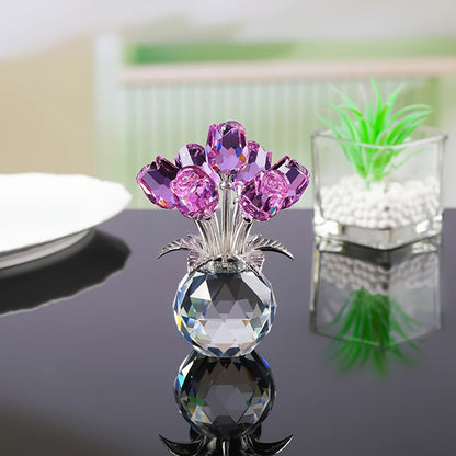 ❤️🌹Colorful Rose Flower Collectible Figurine with Vase