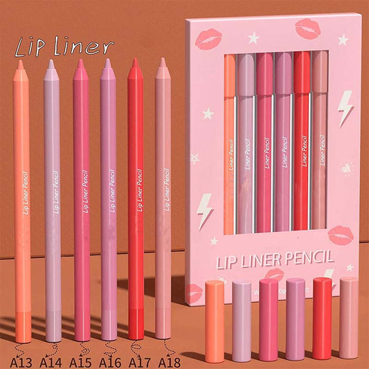 🔥6 pcs/box👍Only ￡1.66/pcs🎁Long Lasting Matte Lip Liner Pencil Set