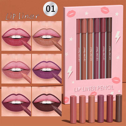 🔥6 pcs/box👍Only ￡1.66/pcs🎁Long Lasting Matte Lip Liner Pencil Set