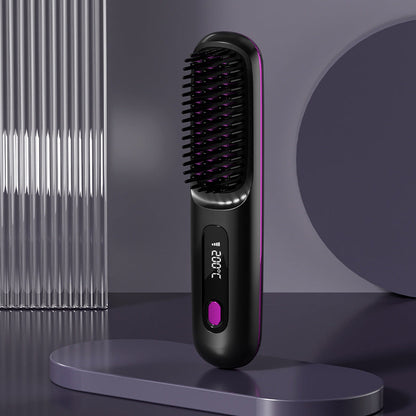 ✨Last Day Special Price £14.99!!💥Wireless Ceramic Heating Hair Straightening Comb💇‍♀️