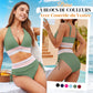 🎁Buy 2 Get 10% Off🎁💃High Waisted Tummy Control Color Block Bikini Set