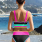 👙Last Day Sale 49% OFF💃Color Block Patchwork Sporty 3-Piece Bikini Set - High Waisted & Tummy Control Swimsuit👙🌈