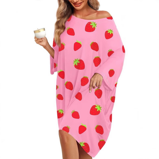 ✨Last Day Special Price £15.99!!💥Women's Plus Size 3/4 Sleeves Printed Midi Nightgown